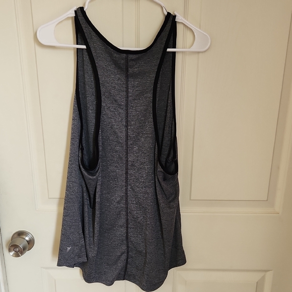 Old Navy Charcoal Gray Racerback Tank with Black Trim - Picture 4 of 4